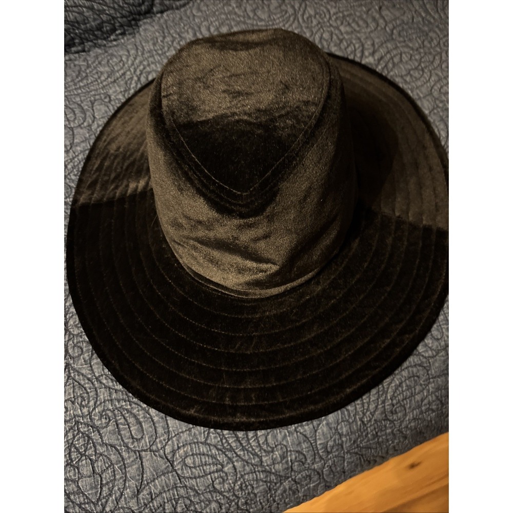 UNIF Velvet Lore Hat Black OS Revolve Festival Structured Crown Floppy Wide Brim
